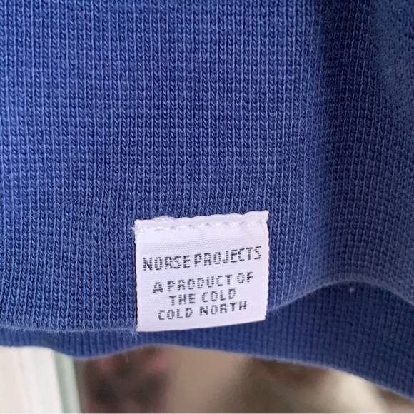 Norse Projects Vorm Brushed Indigo Classic Crewneck Blue Sweatshirt 100% Cotton - Picture 3 of 5